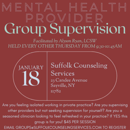 Mental Health Provider Group Supervision