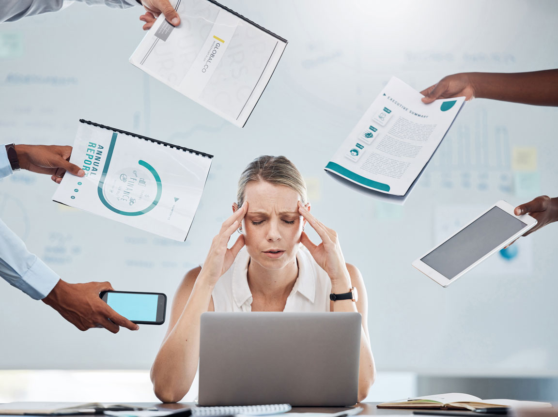 woman dealing with stress at work